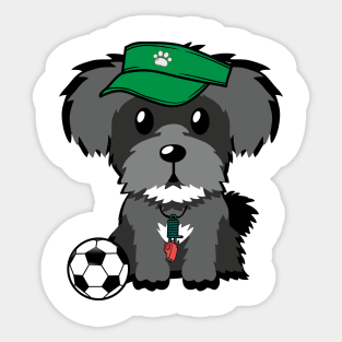 Schnauzer Playing Soccer Sticker